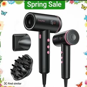 CrazyMar Black & Pink Compact Hair Dryer